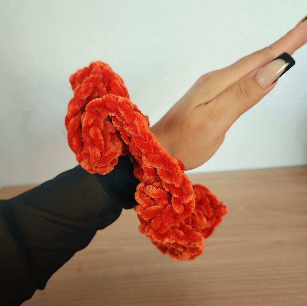 Large Crochet Scrunchies, Hand Crafted